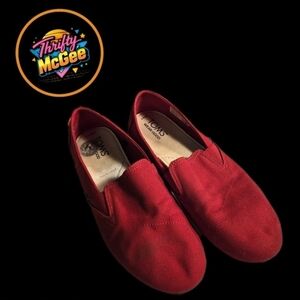 TOMS Womens Vibrant Red Moccasins